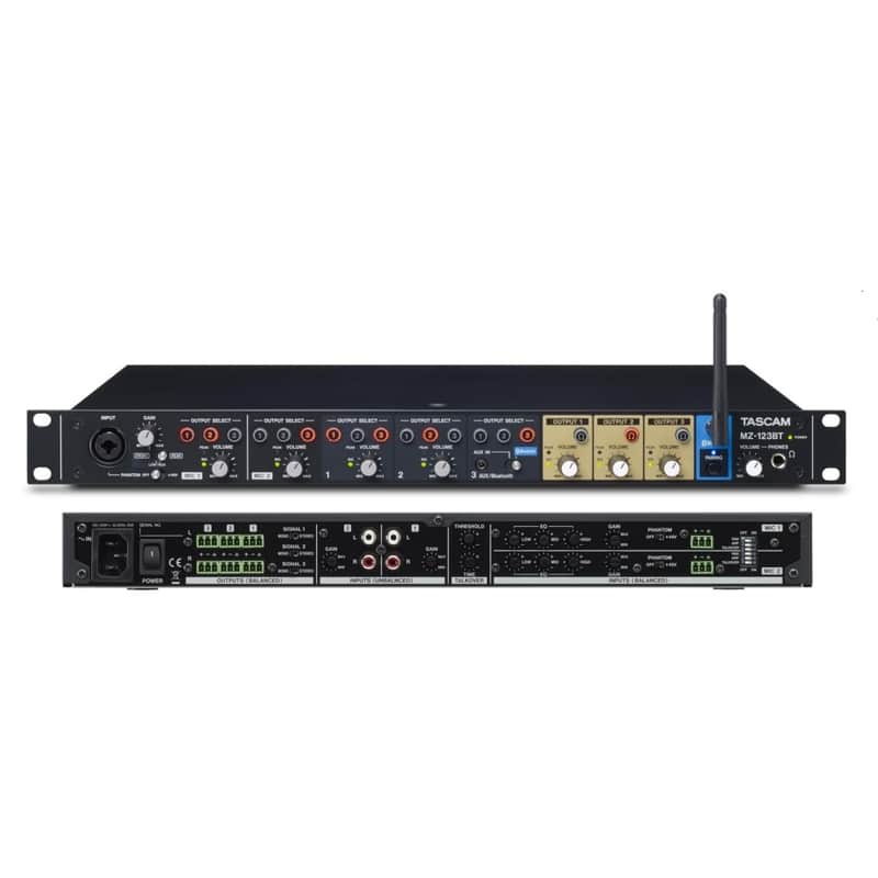 TASCAM MZ-123BT 3-Channel Rackmount Mixer with Bluetooth image 1
