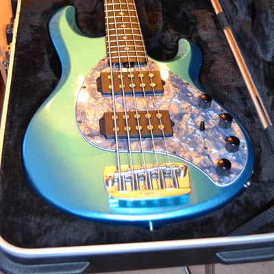 Ernie Ball Music Man Stingray HH 5 Family Reserve 2010 Turquoise Pearl image 1