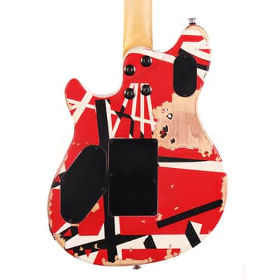 EVH Limited Edition Wolfgang Special Striped Series Red Black and White Aged image 6