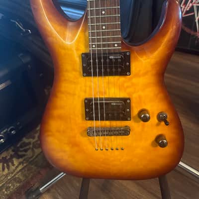 ESP LTD MH-100 QM NT 2014 - Amber Sunburst image 2