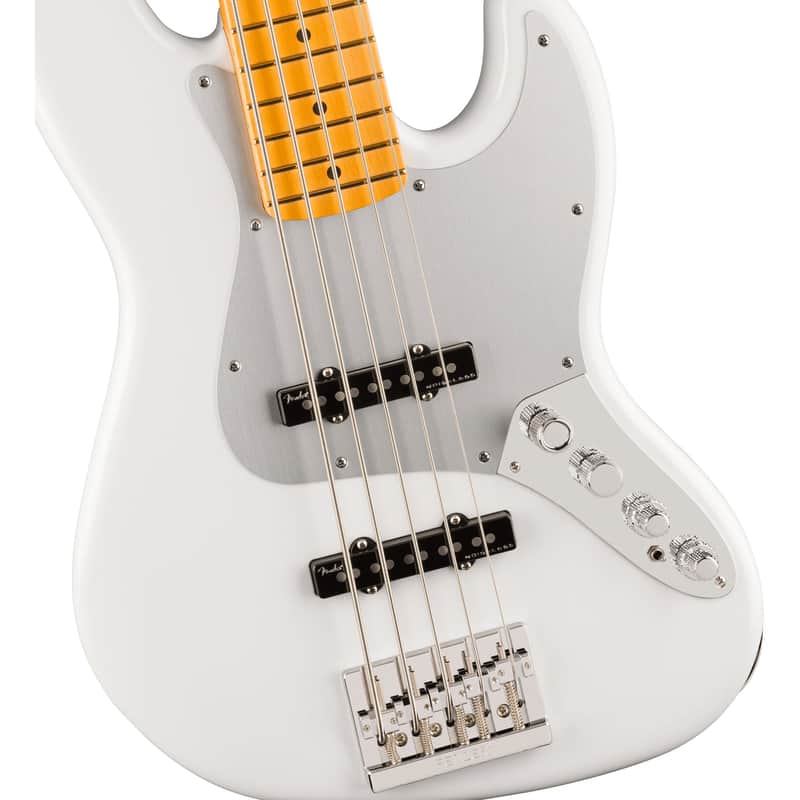 Fender American Ultra II Jazz Bass V 5-String Bass Maple Fingerboard w/ Hard Case - Avalanche image 1