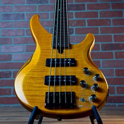 Yamaha TRBX605FM 5-String Electric Bass Guitar - Matte Amber image 8