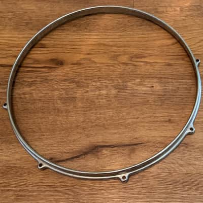 Vintage 14" Drum Rim 8 Lug Chrome over Brass image 1