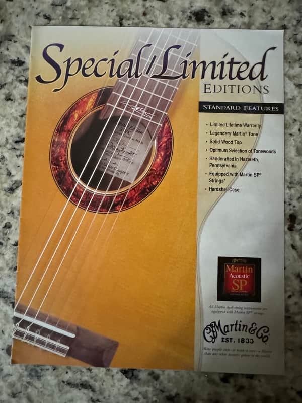 Martin Special Limited Edition Brochure Catalog 1999 CEO-3 SWD D-40DM Roger McQuinn Don McLean D-28GE Stephen Stills D-45 EMP-2 Steve Howe SWC Sting N-20WNB Willie Nelson Mini image 1