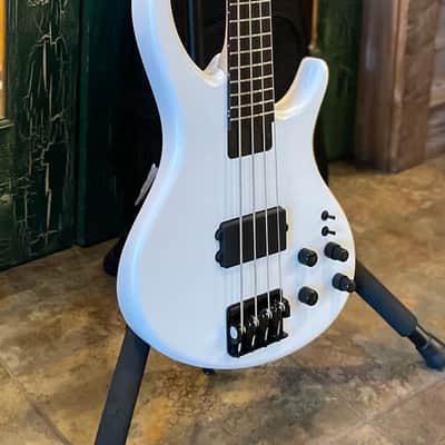 Tobias Growler IV Electric Bass Guitar in Pearl White w/ Tobias Logo Gig Bag image 4