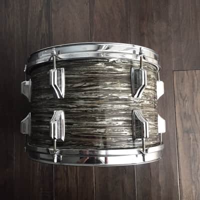 Vintage Rogers Dayton Era Holiday 12" x 8" Rack Tom Tom Drum 1967 Black Strata image 9
