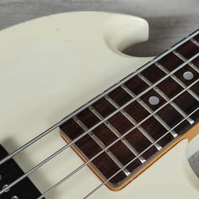 1985 BC Rich Japan NJ Series Mockingbird Bass w/Varitone (Aged White) image 5