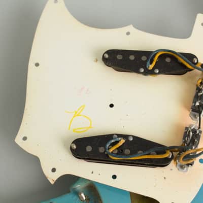 Fender Mustang Solid Body Electric Guitar (1966), ser. #179277, original grey hard shell case. image 15