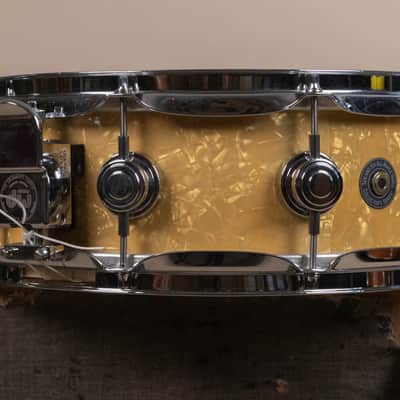 2000s DW 5x14 Collectors White Marine Pearl Snare Drum image 5