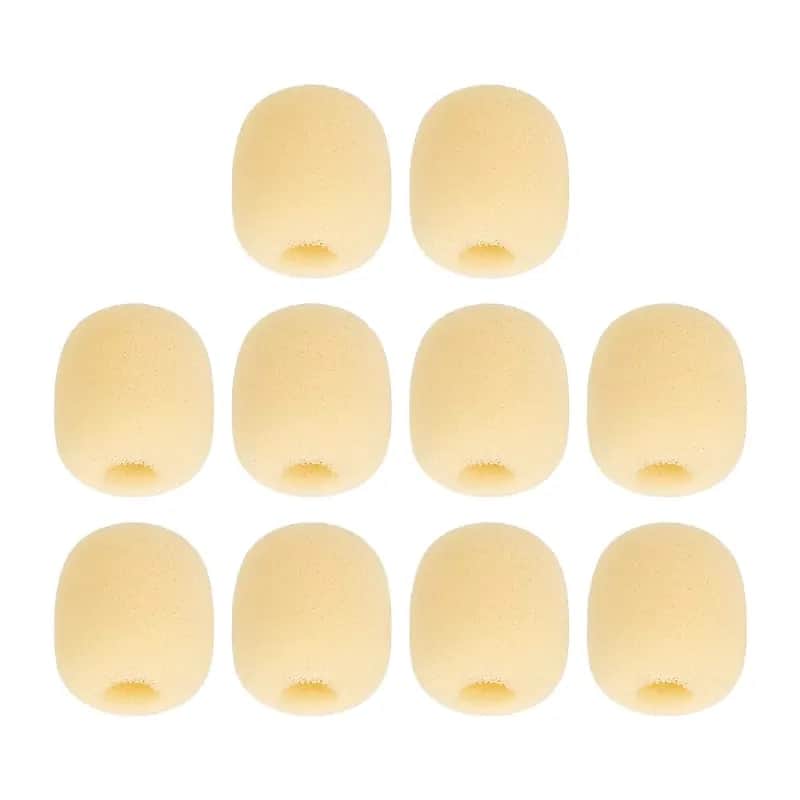 8Mm Dia Yellow Wind Shield Mic Sponge Cover For Loudspeaker Lapel Microphone Headset Microphone Ey-M02 Pack Of 10 image 1