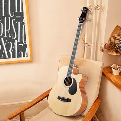 🎸Acoustic Electric Bass Guitar with a Rosewood Fretboard +Soft Case/Gig Bag +Strap +Cable +Picks!🎸 image 12