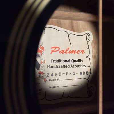 Palmer Guitar Co. Acoustic Electric Pf24 EC Black With Hardshell Case image 6