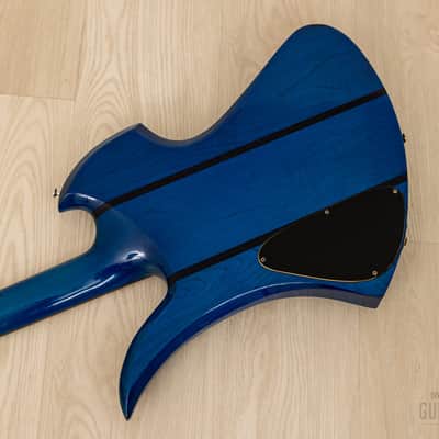 1980s B.C. Rich USA Mockingbird Neck Through Vintage Guitar Transparent Blue w/ Mono Case image 13