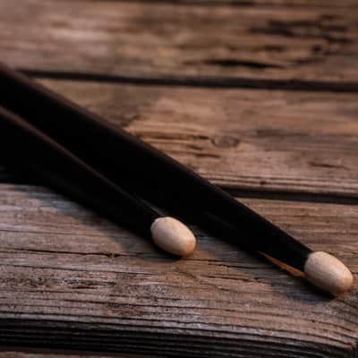 Vic Firth American Classic 5A Wood-Tipped Drumsticks - Black, 4 Pairs with Austin Bazaar Polishing Cloth image 4