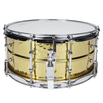 Ludwig Hammered Brass Snare LB422BKT, 14"x6,5" - Snare Drum image 2