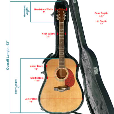 ProRockGear Player Series Dreadnought Acoustic Wood Guitar Case | Fits 6 & 12 String Acoustic Guitars image 5