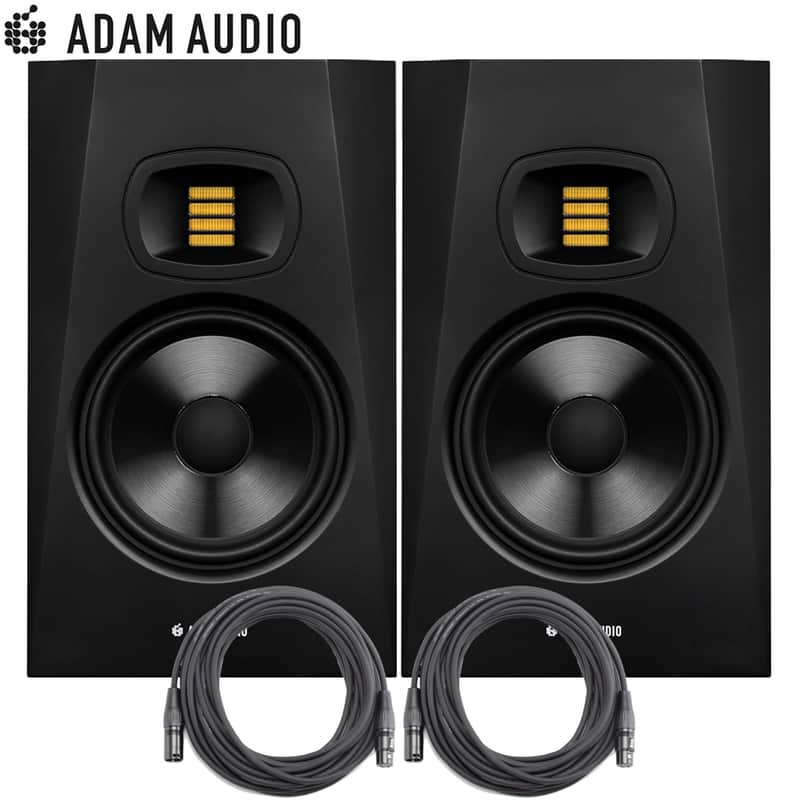 ADAM Audio T7V 7-inch Studio Monitor Black Pair with OnStage XLR Cable 2 Pack image 1