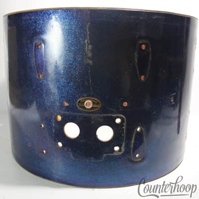 Slingerland 14x20"Dark Blue Sparkle Bass Drum Shell 3Ply African Mahogany 60s US image 2