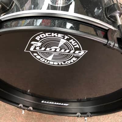 Ludwig LC178X016 Pocket Kit Drum Set with Cymbals and Throne - Black Sparkle image 8