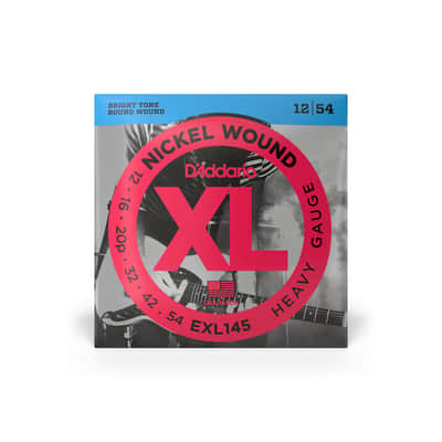 D'Addario XL Nickel Wound Strings, 12-54 Heavy, Plain 3rd, EXL145 image 1