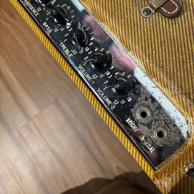 Fender Bassman 5E6-A Narrow Panel 40-Watt 4x10" Guitar Combo 1956 - Tweed - All Original! image 9
