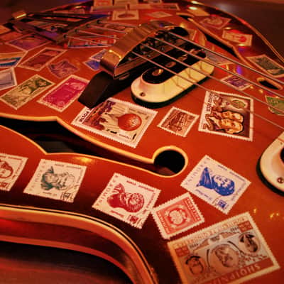 DEFIL MAMBO Bass 1968 Vintage Acoustic Electric like Hofner. By the Artist El Daga. One of a kind. image 18
