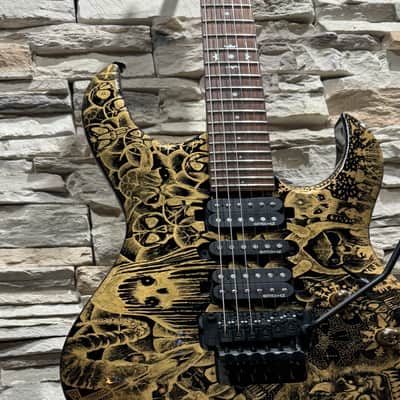 Lag Akane 200 CUSTOM GOLD SKULL Al’s Art Desing 2026 - Gold & Black image 2