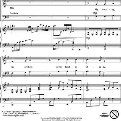 America, My Home - (Medley of "My Country 'Tis of Thee" and "America, the Beautiful") image 1