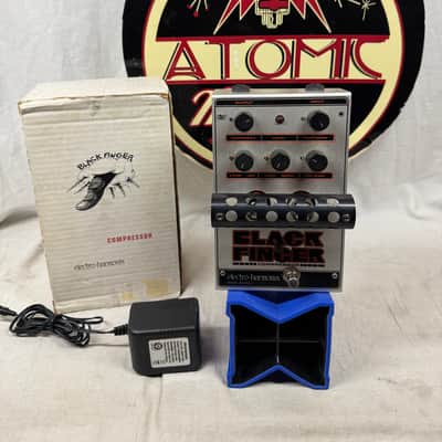 Electro-Harmonix Black Finger Tube Compressor Pedal with Power Supply + Box image 1