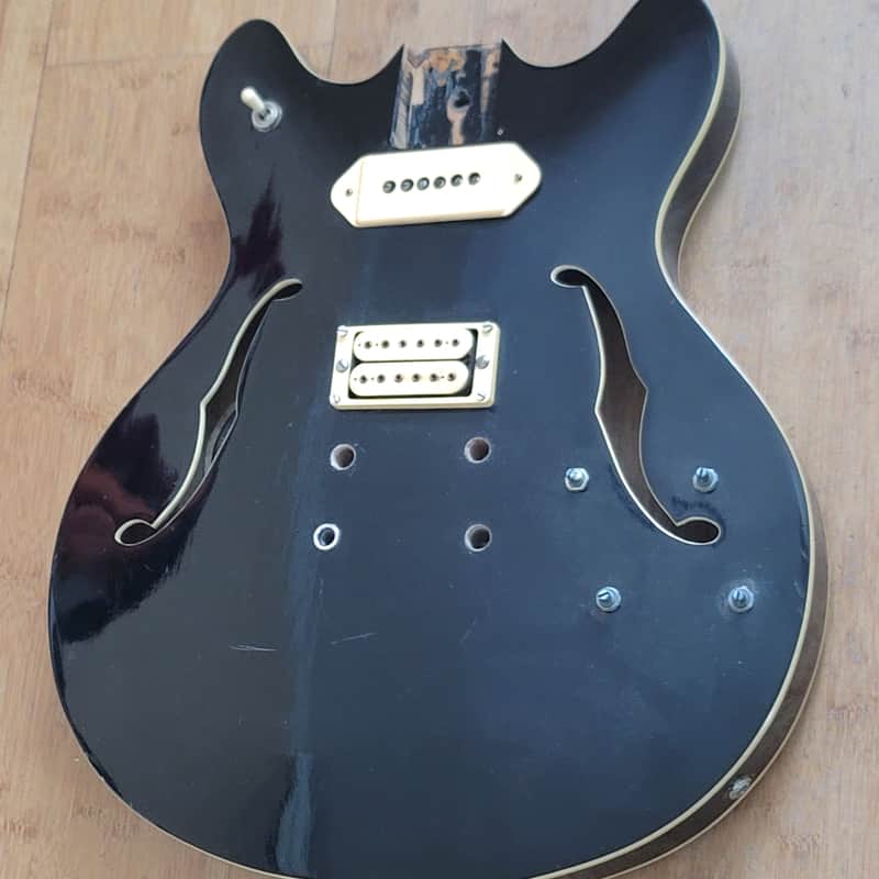 Oscar Schmidt OE-30 Semi Hollow Loaded Body Black - Black image 1