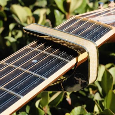 Thalia Premium Series Guitar Capo - Vintage Pearl Save The Bees, 24k Gold image 2