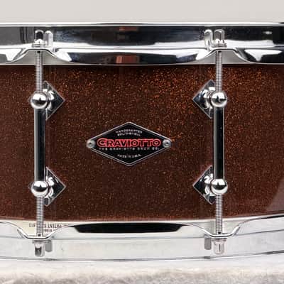Craviotto 20/12/14/5.5x14" Solid Poplar Shell Drum Set - Copper Sparkle Lacquer image 12