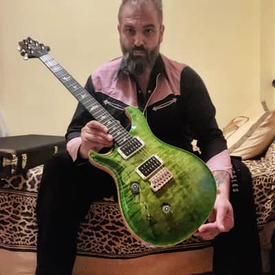 PRS Custom Library 24 ameral green top 10 5A flame - Smeral green image 6