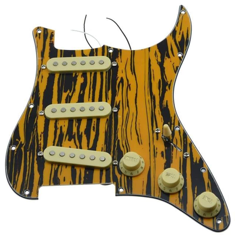 Strat Pickguard Custom | Premium Fit & Guitar Style-Yellow Stripe-IV image 1