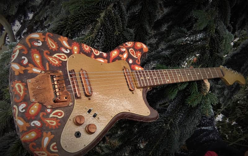 Klira Triumphator 1960 vintage German guitar Framus Hofner Hopf leather cover image 1