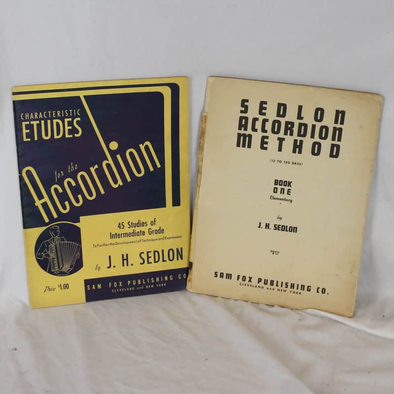 Lot of 2 Used Accordion Books - Misc. Sedlon Books (Accordion Method Book 1, Character Etudes) image 1