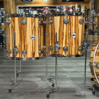 DW Collectors Cherry/Mahogany 6pc Drum Set Exotic Chechen w/Nickel Hw image 4
