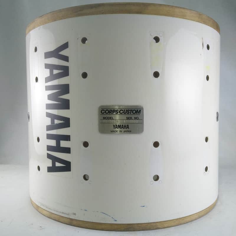 Yamaha Corps Custom 12x14"Snare Drum Shell Piano White Wrap 9000 Recording Japan image 1