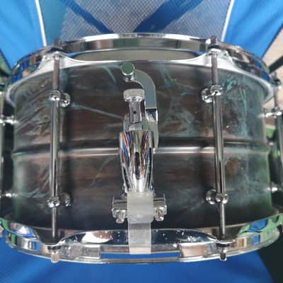 Pork Pie 6.5" x 13" Snare Drum Brass Patina 2008 Model #17814 Signed image 4