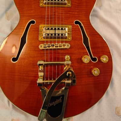 Gretsch Limited Edition Electromatic Flame Okoume Broadkaster Jr. 2025 5655 2025 - Present - Roundup Orange image 2