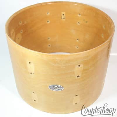 Slingerland 10x14"Tom Drum Shell 5Ply Natural Maple Black/White Niles Vintage70s image 1