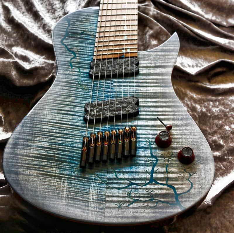 GB Liuteria Custom Boutique kapooya 8 string fanned Lichtenberg effect edition image 1