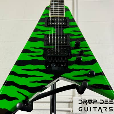 Jackson USA Custom Shop Rhoads RR24 FR Electric Guitar w/ Case - Slime Green Bengal image 8