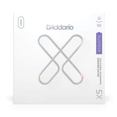 D'Addario 11-52 Custom Light, XS 80/20 Bronze Coated Acoustic Guitar Strings 3-Pack image 2