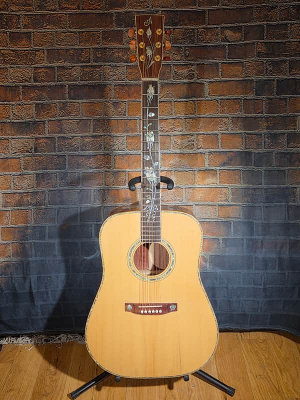 Antonio Tsai Dreadnought Acoustic Natural STUNNING Rose & Hummingbird Inlays image 1