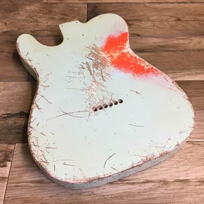 Made to Order - FRANCHIN Mars guitar body Relic Aged 100% Nitro Lacquer COLOR OVER COLOR (Butterscotch/ Sunburst/ Black/ White/ Blue/ Green/ Yellow/ Red/ Pink/ Burgundy/ Purple/ Gold/ Silver, etc.) Basswood Poplar Telecaster-Tele-T-Style Made in Italy image 21