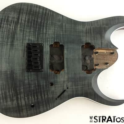 Ibanez RGA42FM BODY + HARDWARE RG Flamed Maple Top Bound Transparent Gray Flat image 1