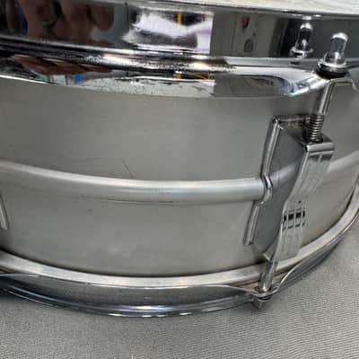 Vintage Ludwig Acrolite Aluminum Snare Drum 8 Lug 14x5” Blue Olive Badge 1976 76 Acrolite 1979 - Brushed Aluminum image 8