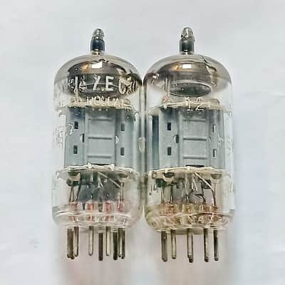 Matched pair Hewlett Packard Amperex 12AX7A ECC83 electron tube image 3