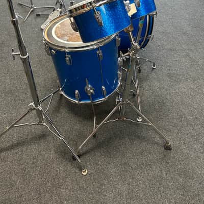 Vintage Ludwig Blue Sparkle 1970s Drum Set 22/16/13/12/8/6 w/ Atlas Stands and Extras #2555 image 7